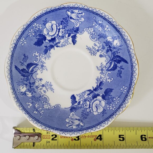 Vintage Old Chelsea Royal Stafford Bone China Cup Blue White - Picture 7 of 8